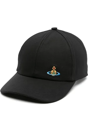 Vivienne Westwood Tilbehør, unisex, Sort, L/XL, Bomuld, Sort Baseball Orb Broderet Hat