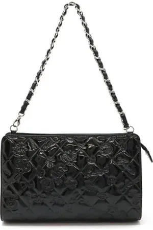 CHANEL Pre-owned, Dame, Sort, ONE SIZE, Uld, Pre-owned Plast skuldertasker