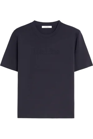 Max Mara Top, Dame, Blå, S, Bomuld, Blå Segale Elegant Kjole