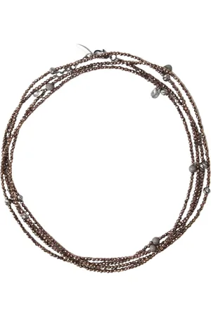 Brunello Cucinelli Tilbehør, Dame, Brun, ONE SIZE, Bronze Beaded Wrap Necklace