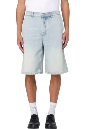 Alexander McQueen Shorts, Herre, Blå, XL, Denim, Stone Washed Denim Shorts