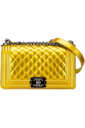 CHANEL Pre-owned, Dame, Gul, ONE SIZE, Uld, Pre-owned Laeder crossbody-tasker