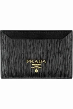 Prada Tilbehør, Dame, Sort, ONE SIZE, Læder, Læder Logo Pung til Kvinder