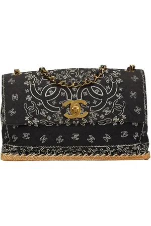CHANEL Pre-owned, Dame, Sort, ONE SIZE, Bomuld, Pre-owned Bomuld chanel-tasker