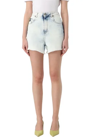 VERSACE Shorts, Dame, Blå, W26, Uld, Stilfulde Blå Bukser