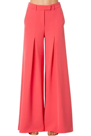 SIMONA CORSELLINI Bukser, Dame, Lyserød, S, Polyester, Bredbenede bukser - Koraller