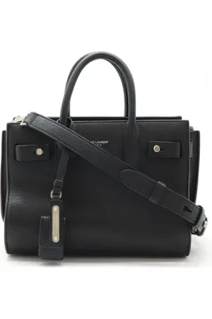 Saint Laurent Pre-owned, Dame, Sort, ONE SIZE, Uld, Pre-owned Laeder hndtasker