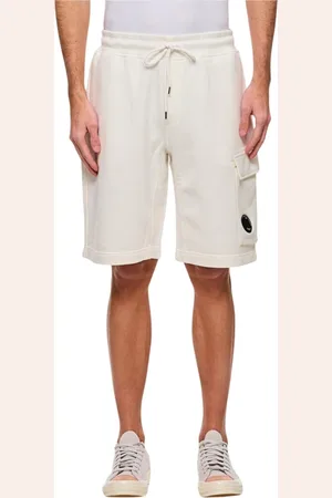 C.P. Company Shorts, Herre, Hvid, S, Bomuld, Hvide Cargo Shorts med Lomme til Linse