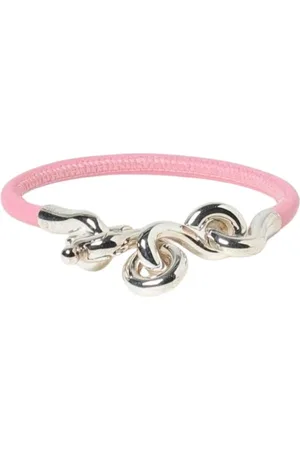 Bottega Veneta Tilbehør, Dame, Lyserød, M, Læder, Læderarmbånd med Sølvspænde