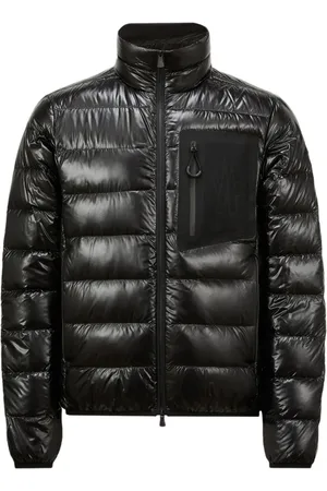 Moncler Jakke, Herre, Sort, XL, Uld, Udendørs Sort Frakke Funktionelle Lynlåslommer