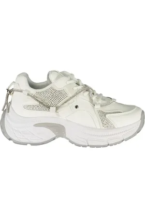 Laura Biagiotti Sko, Dame, Hvid, 36 EU, Hvid Dame Sneaker med Rhinestone Pynt