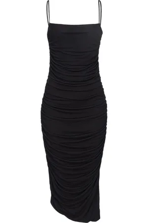 Pinko Kjole, Dame, Sort, L, Elegant Sort Kjole med Tynde Stropper