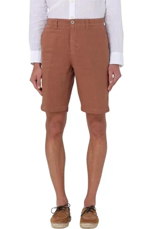 120% Lino Shorts, Herre, Brun, 7XL, Navy Linen Afslappede Shorts