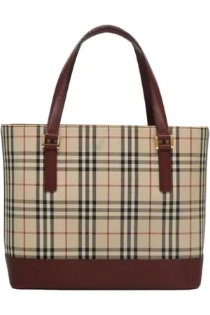 Burberry Pre-owned, Dame, , ONE SIZE, Uld, Pre-owned canvas håndtasker
