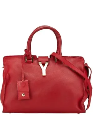 Saint Laurent Pre-owned, Dame, Rød, ONE SIZE, Uld, Pre-owned Laeder skuldertasker