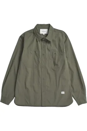 Norse projects Jakke, Herre, Grøn, L, Bomuld, Grøn Silas Bomuldsskjorte