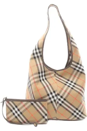 Burberry Pre-owned, Dame, , ONE SIZE, Uld, Pre-owned Canvas skuldertasker
