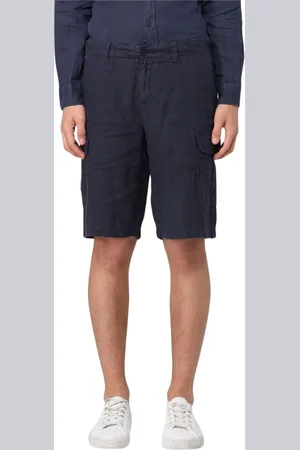 Blauer Shorts, Herre, Blå, W34, Linned, Klassiske Linned Cargo Shorts