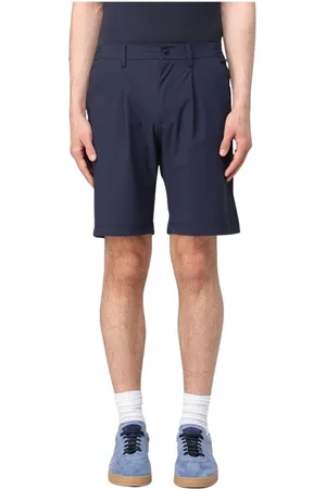 PEOPLE OF SHIBUYA Shorts, Herre, Blå, S, Polyester, Klassiske Plisserede Navy Shorts