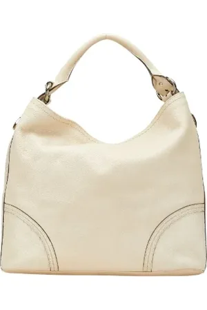 Gucci Pre-owned, Dame, Hvid, ONE SIZE, Uld, Pre-owned Laeder skuldertasker