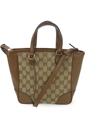 Gucci Pre-owned, Dame, Brun, ONE SIZE, Tyl, Pre-owned Canvas gucci-tasker