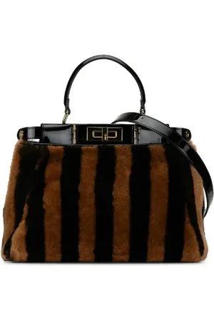 Fendi Pre-owned, Dame, Sort, ONE SIZE, Uld, Pre-owned Stof fendi-tasker