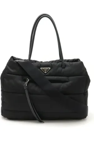 Prada Pre-owned, Dame, Sort, ONE SIZE, Uld, Pre-owned Laeder totes
