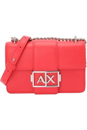 Armani Exchange Taske, Dame, Rød, ONE SIZE, Læder, Rød læderhåndtaske med lynlåslukning