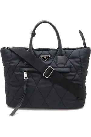 Prada Pre-owned, Dame, Sort, ONE SIZE, Uld, Pre-owned Laeder totes