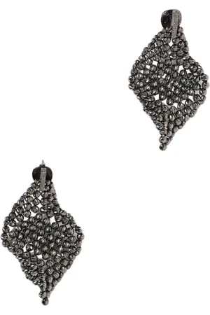 Brunello Cucinelli Tilbehør, Dame, Sort, ONE SIZE, Diamant Perleøreringe