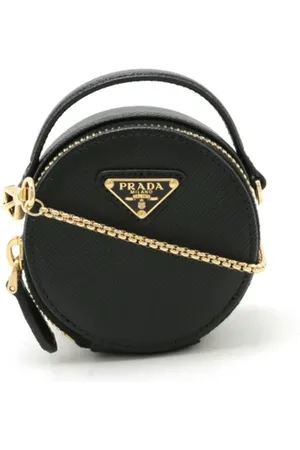 Prada Pre-owned, Dame, Sort, ONE SIZE, Uld, Pre-owned Laeder skuldertasker