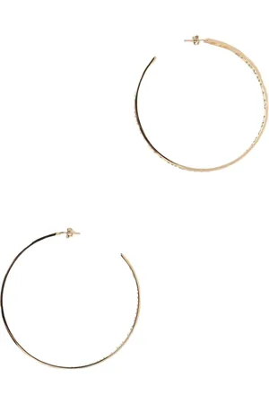 Elisabetta Franchi Tilbehør, Dame, Gul, ONE SIZE, Uld, Guld Hoop Øreringe