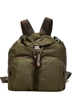 Prada Pre-owned, Dame, Grøn, ONE SIZE, Uld, Pre-owned Stof rygsaekke
