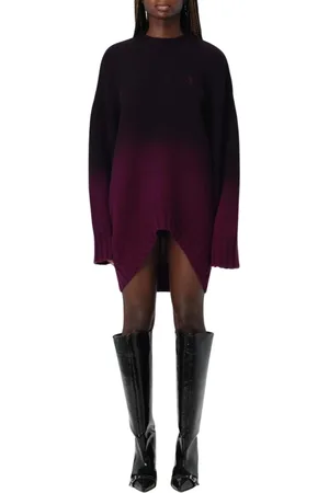 The Attico Strik, Dame, Lilla, 2XS, Cashmere, Lilla Cashmere Sweater Kjole