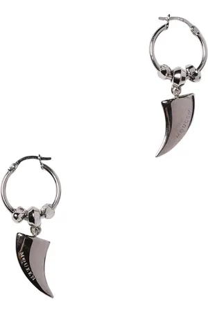 Alexander McQueen Tilbehør, Dame, Grå, ONE SIZE, Charm Hoop Øreringe