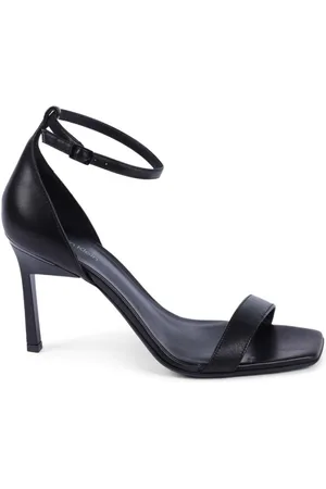 Calvin Klein Sko, Dame, Sort, 41 EU, Læder, Sort Læder Højhælede Sandaler