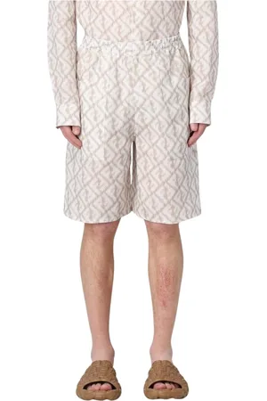 Fendi Shorts, Herre, , L, Linned, Linnedshorts med Ikatmønster