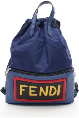 Fendi Pre-owned, Herre, Blå, ONE SIZE, Læder, Pre-owned Canvas rygsaekke
