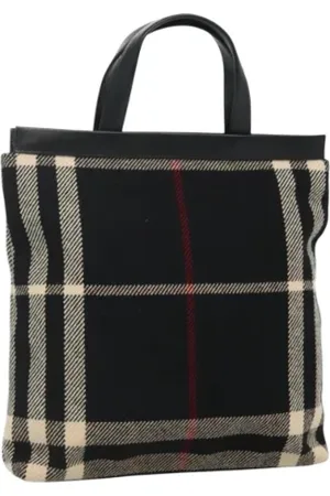 Burberry Pre-owned, Dame, Sort, ONE SIZE, Tyl, Pre-owned canvas håndtasker