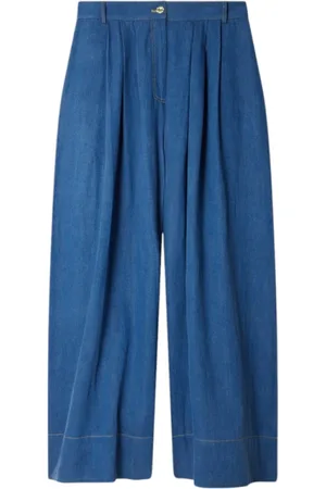 Mes Demoiselles Bukser, Dame, Blå, S, Denim, Bred Ben Lyocell Denim Bukser