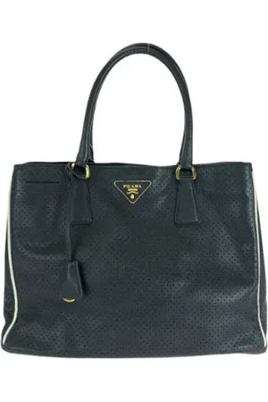 Prada Pre-owned, Dame, Sort, ONE SIZE, Tyl, Pre-owned Laeder totes