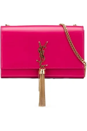 Saint Laurent Pre-owned, Dame, Lyserød, ONE SIZE, Uld, Pre-owned Laeder skuldertasker