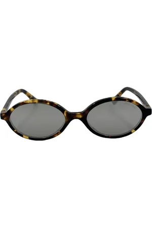 Miu Miu Tilbehør, unisex, Brun, ONE SIZE, Uld, Brun Carey solbriller med spejllinser
