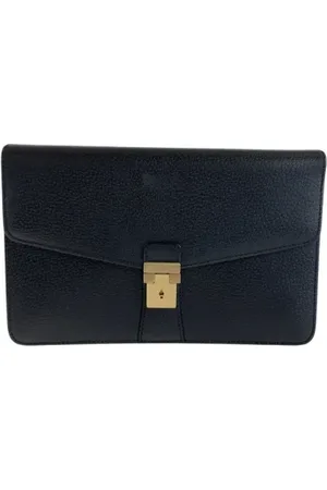 Salvatore Ferragamo Pre-owned, Herre, Sort, ONE SIZE, Læder, Pre-owned Laeder clutches