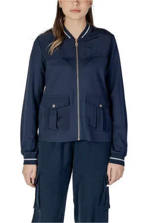 Liu Jo Jakke, Dame, Blå, XL, Blå Viskose Forår/Sommer Sweater