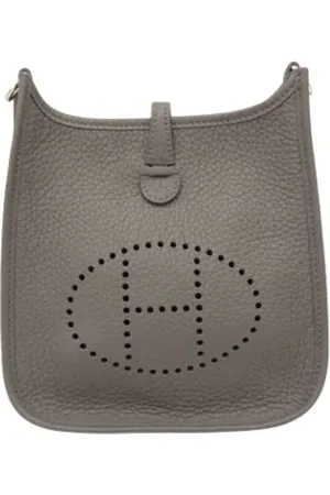 Hermès Pre-owned, Dame, Grå, ONE SIZE, Uld, Pre-owned Laeder skuldertasker