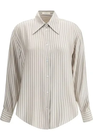The Row Bluser & Skjorter, Dame, , XS, Stribet silkeskjorte med klassisk krave