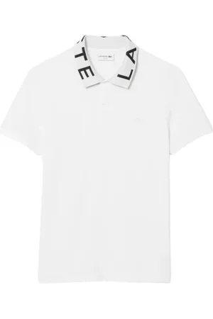 Lacoste Top, Herre, Hvid, XL, Bomuld, Grafisk Polo Skjorte med Jacquard Detaljer