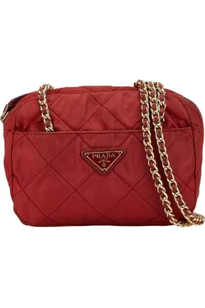 Prada Pre-owned, Dame, Rød, ONE SIZE, Uld, Pre-owned Canvas crossbody-tasker