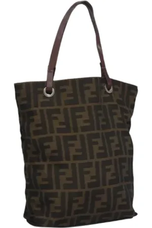 Fendi Pre-owned, Dame, Brun, ONE SIZE, Tyl, Pre-owned Canvas fendi-tasker